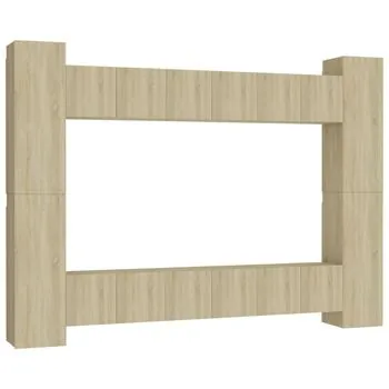  Set de dulapuri TV, 10 piese, stejar sonoma, lemn prelucrat