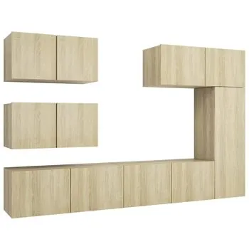  Set dulapuri TV, 6 piese, stejar sonoma, lemn prelucrat