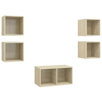  Set de dulapuri TV, 5 piese, stejar sonoma, lemn prelucrat