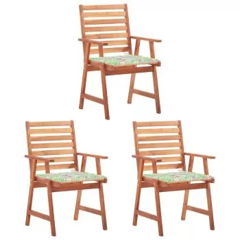 Set 3 bucati scaune de exterior cu perne, multicolor