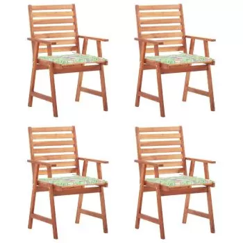 Set 4 bucati scaune de exterior cu perne, multicolor