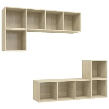  Set de dulapuri TV, 4 piese, stejar sonoma, lemn prelucrat