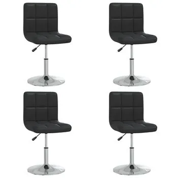  Scaune de sufragerie, 4 buc., negru, piele ecologică