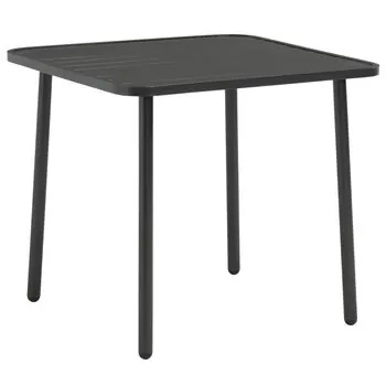  Set mobilier de exterior, 5 piese, gri închis, oțel