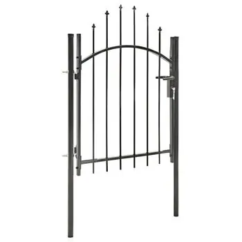  Poartă de grădină, negru, 1 x 1,5 m, oțel