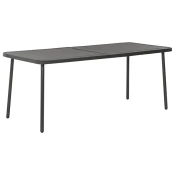 Set mobilier de exterior, 9 piese, gri închis, oțel