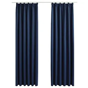  Draperii opace cu cârlige, 2 buc., albastru, 140 x 225 cm