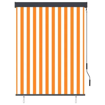  Jaluzea tip rulou de exterior, alb și portocaliu, 120 x 250 cm