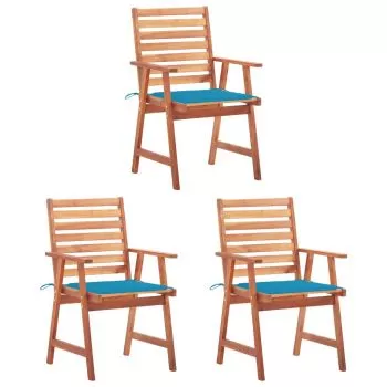 Set 3 bucati scaune de exterior, albastru