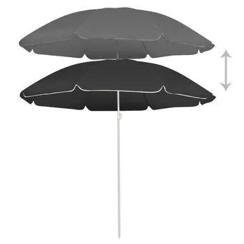  Umbrelă de soare de grădină, stâlp din oțel, antracit, 180 cm