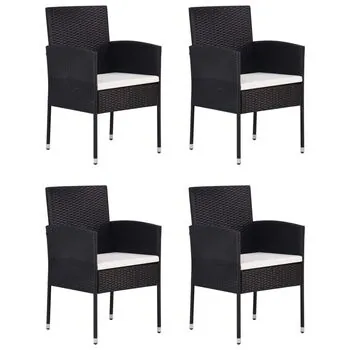  Set mobilier de grădină, 5 piese, negru