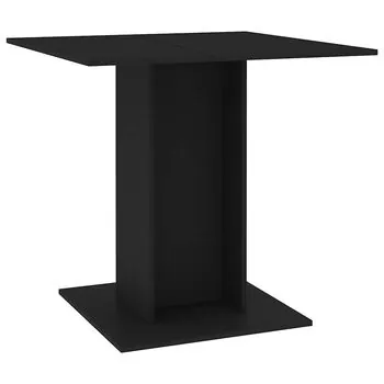  Masă de bucătărie, negru, 80x80x75 cm, lemn prelucrat
