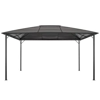  Pavilion cu acoperiș, negru, 4 x 3 x 2,6 m, aluminiu