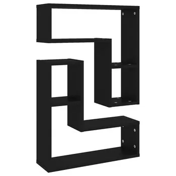  Rafturi de perete, 2 bucăți, negru, 50x15x50 cm, PAL