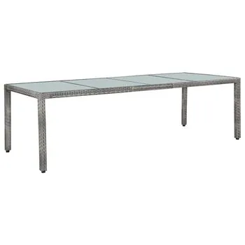  Set mobilier de exterior cu perne, 11 piese, gri, poliratan