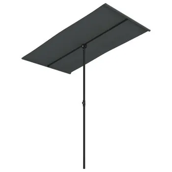  Umbrelă de soare exterior, stâlp aluminiu, antracit, 180x110 cm