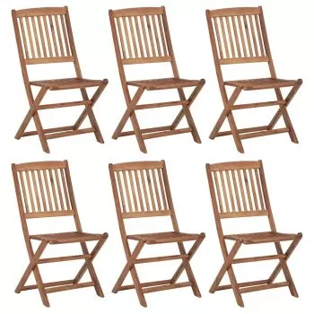 Set 6 bucati scaune de gradina pliabile, maro