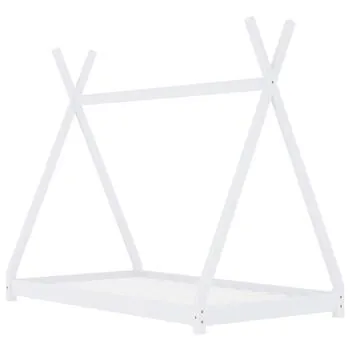  Cadru pat de copii, alb, 80x160 cm, lemn masiv de pin