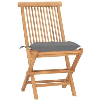  Set mobilier pliabil exterior cu perne 3 piese, lemn masiv tec