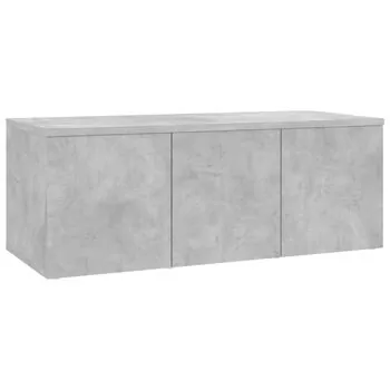  Dulap TV, gri beton, 80 x 34 x 30 cm, lemn prelucrat