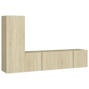  Set de dulapuri TV, 3 piese, stejar sonoma, lemn prelucrat