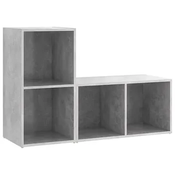  Dulapuri TV 2 buc gri beton, 72x35x36,5 cm lemn prelucrat