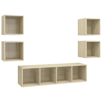  Set de dulapuri TV, 5 piese, stejar sonoma, lemn prelucrat