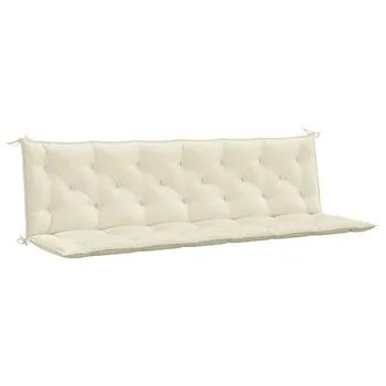  Pernă bancă de grădină, alb crem 200x(50+50)x7 cm textil oxford
