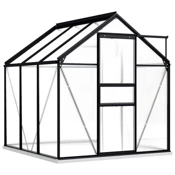  Seră cu cadru de bază, antracit, 3,61 m², aluminiu