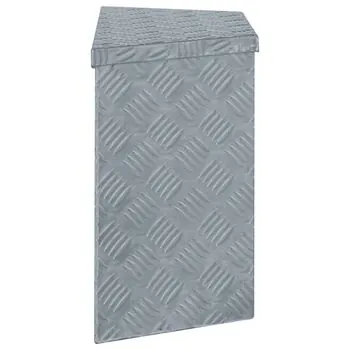  Cutie din aluminiu, 70 x 24 x 42 cm, formă trapez, argintiu