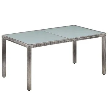 Set mobilier de exterior cu perne, 7 piese, gri, poliratan 