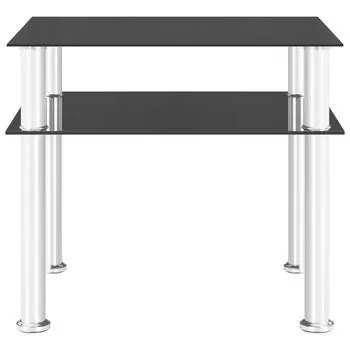  Masă laterală, negru, 45 x 50 x 45 cm, sticlă securizată