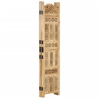  Paravan cameră sculptat manual 4 panouri 160x165 cm mango