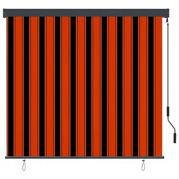  Jaluzea tip rulou de exterior, portocaliu și maro, 160 x 250 cm