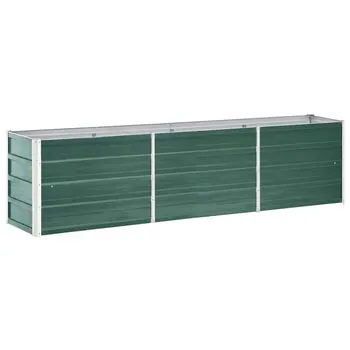  Strat înălțat de grădină verde 240 x 40 x 45 cm oțel galvanizat