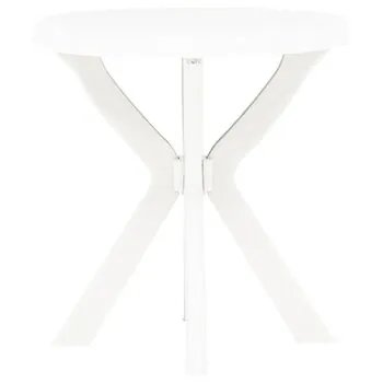  Masă de bistro, alb, Ø70 cm, plastic