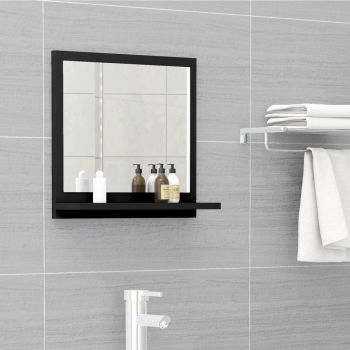 Oglindă de baie, negru, 40 x 10.5 x 37 cm, PAL