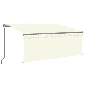  Copertină retractabilă manual cu stor, crem, 3x2,5 m  