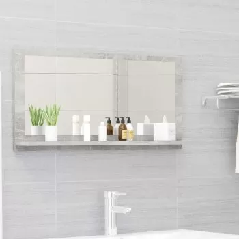 Oglinda de baie, gri beton