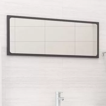 Oglinda de baie, gri lucios, 90 x 1.5 x 37 cm