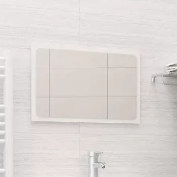 Oglinda de baie, alb lucios, 60 x 1.5 x 37 cm