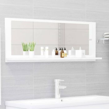 Oglindă de baie, alb, 100 x 10.5 x 37 cm, PAL