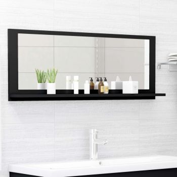 Oglindă de baie, negru, 100 x 10.5 x 37 cm, PAL