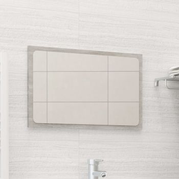 Oglindă de baie, gri beton, 60x1.5x37 cm, PAL