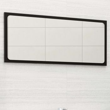 Oglindă de baie, negru, 80x1.5x37 cm, PAL