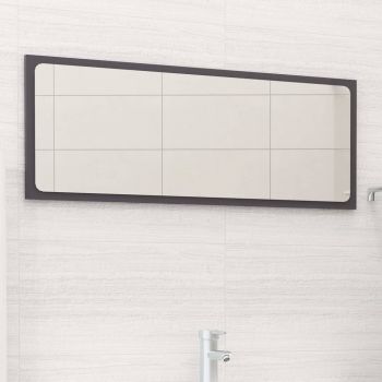 Oglindă de baie, gri extralucios, 90x1.5x37 cm, PAL
