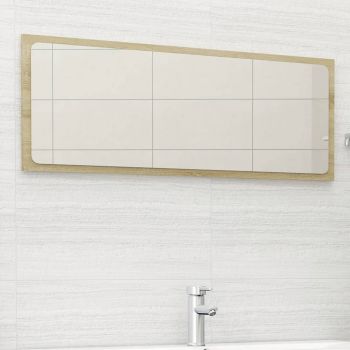 Oglindă de baie, stejar Sonoma, 100x1.5x37 cm, PAL
