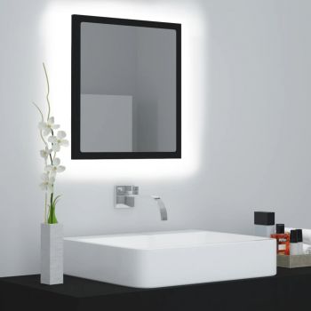 Oglindă de baie cu LED, negru, 40x8.5x37 cm, PAL