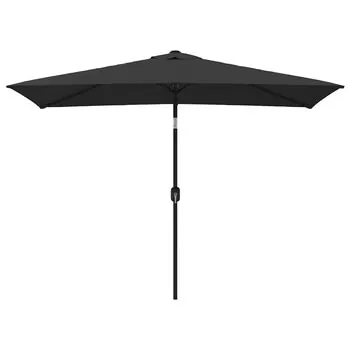  Umbrelă de soare de exterior cu stâlp metalic, negru 300x200 cm