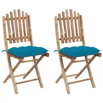 Set 2 bucati scaune de gradina pliabile, albastru deschis